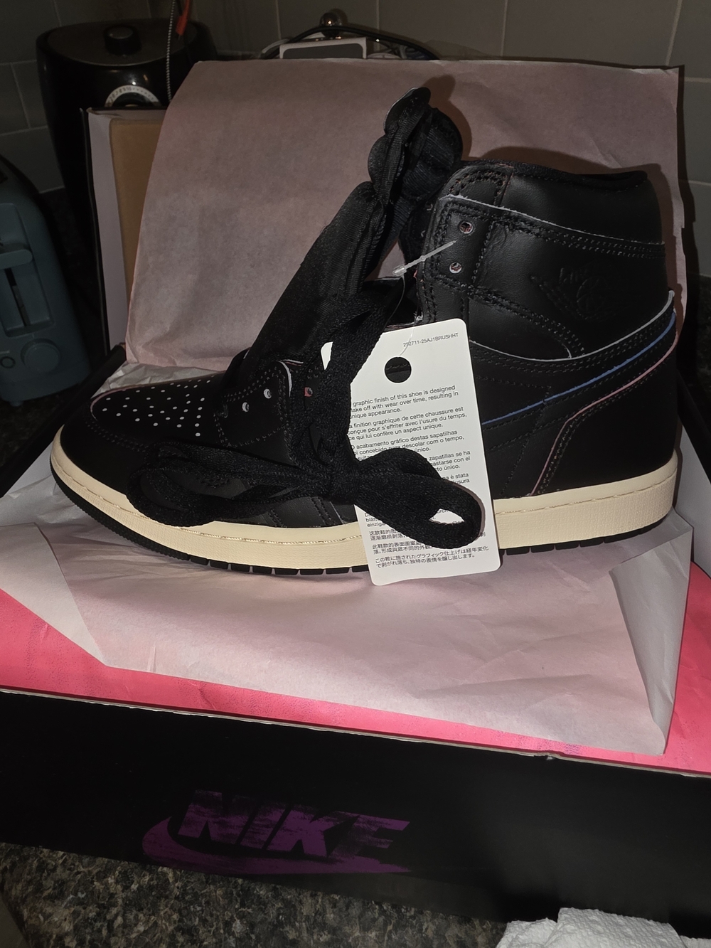 Jordan Air Jordan 1 Retro High OG Self Expression Black/White Leather  Mens 10.5